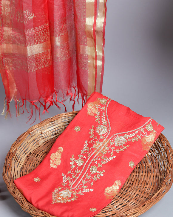 Chanderi Hand Embroided Suits